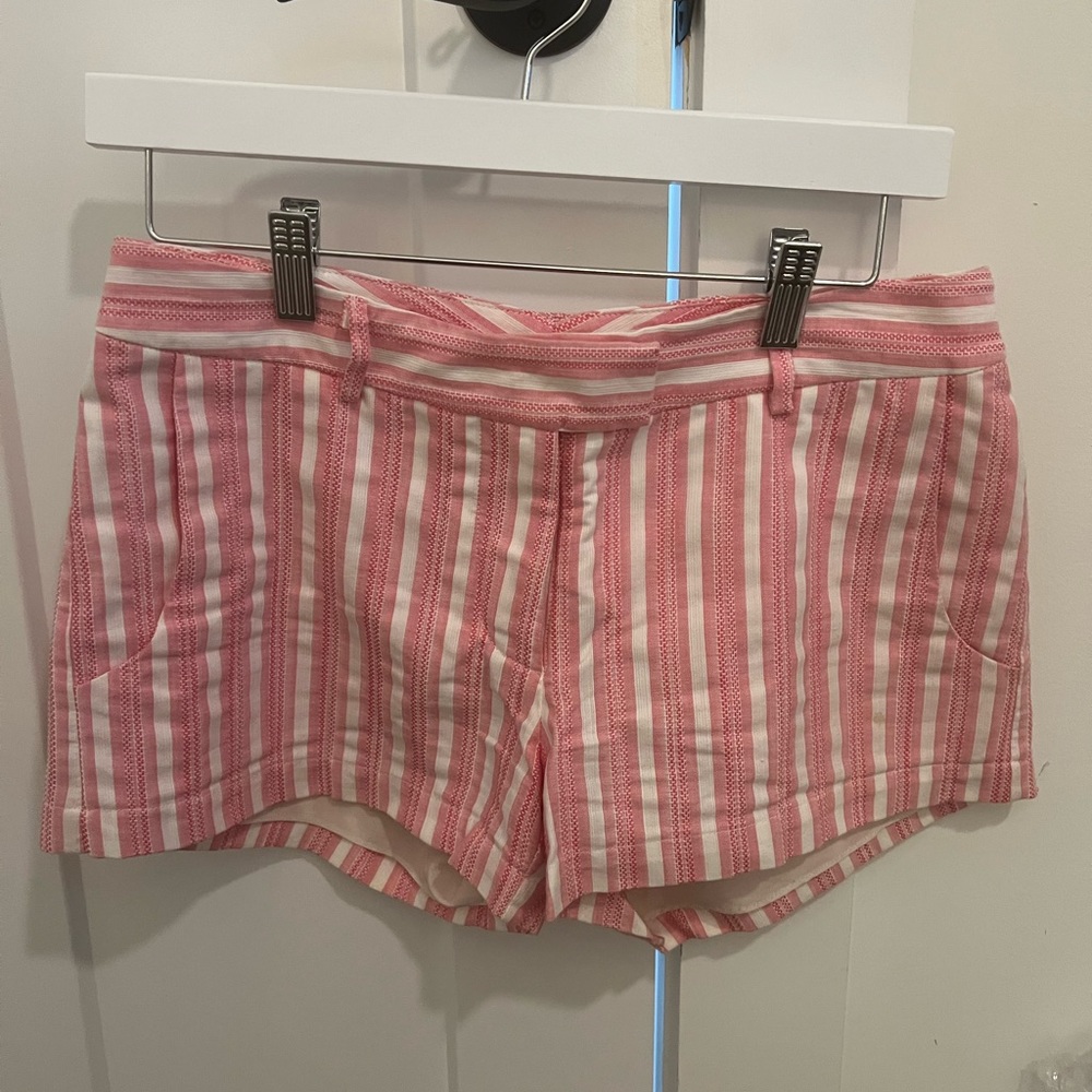 Amanda Uprichard Pink 'Brooklyn' Striped Tailored Shorts